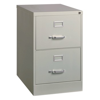 Alera 26136 15 in. x 25 in. x 28.38 in. Legal-Size 2-Drawer Economy Vertical File - Light Gray