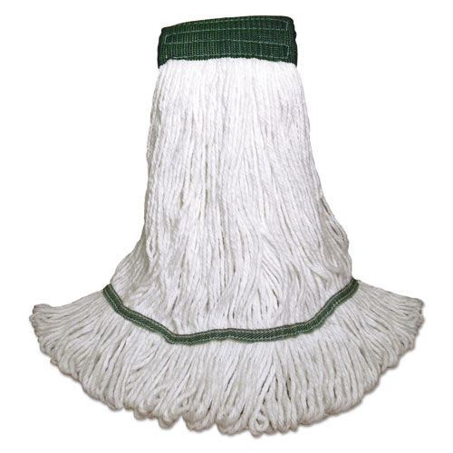 Just Launched | Boardwalk BWKSP200M14DZ Loop End Rayon Mop Head, Rayon, Medium, 14 Oz, White, Dozen image number 0