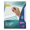 Office Jansan | Avery 11449 11 x 8.5 Print and Apply Index Maker Plastic Dividers with Printable Label Strip - Frosted Clear Tabs (5-Pieces/Set) image number 0