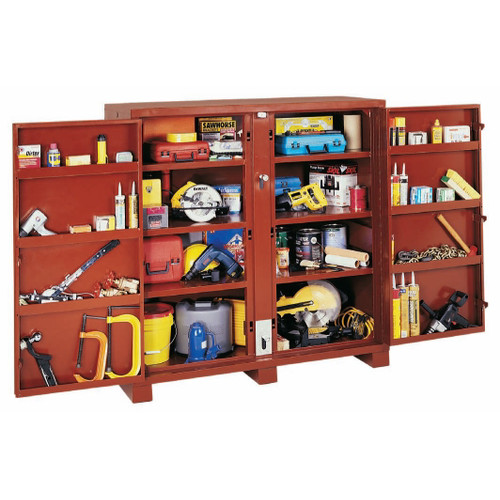  | JOBOX 1-698990 Extra Heavy-Duty Deep 2-Door Utility Cabinet with Door Shelves image number 0