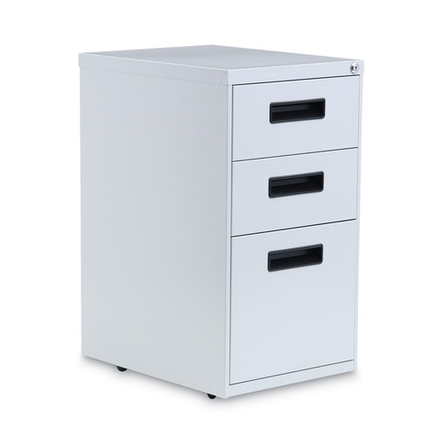 Office Carts & Stands | Alera ALEPABBFLG 14.96 in. x 19.29 in. x 27.75 in. 3-Drawers: Box/Box/File Legal/Letter Left or Right File Pedestal - Light Gray image number 0