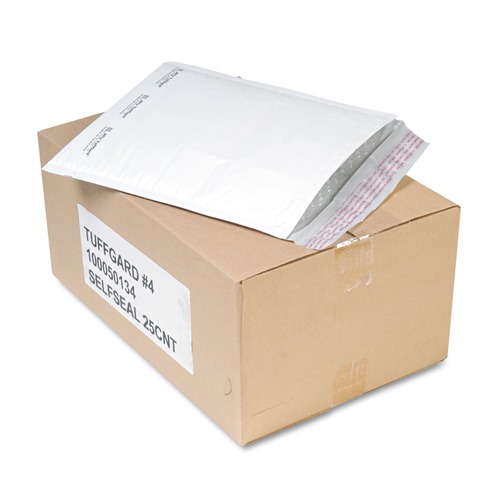Office Jansan | Sealed Air 49675 9.5 in. x 14.5 in. #4 Jiffy TuffGard Self-Seal Cushioned Mailer - White (25/Carton) image number 0
