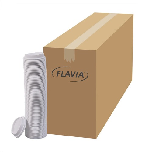 Food Service | FLAVIA 25200019 10 oz. Hot Beverage Paper Cup Lids Fits FLAVIA 10 oz. Paper Cup - White (1000/Carton) image number 0