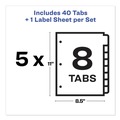 Office Jansan | Avery 12433 11 x 8.5 Print and Apply Index Maker Clear Label 8-Tab Dividers with Printable Label Strip - Assorted Tabs (5/Pack) image number 4