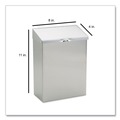 Trash & Waste Bins | HOSPECO ND-1E 8 in. x 4 in. x 11 in. Wall Mount Sanitary Napkin Receptacle - Stainless Steel image number 3