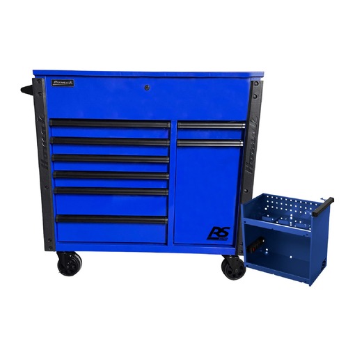 Utility Carts | Homak BL06044080 RSPRO 44 in. 8-Drawer Power Service Cart - Blue image number 0