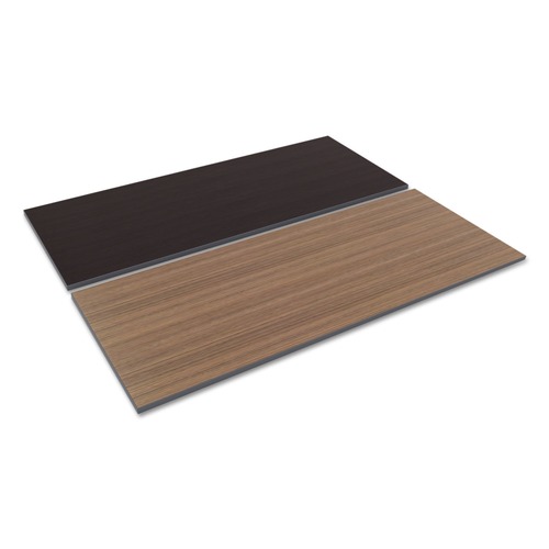  | Alera ALETT7230EW 71.5 in. W x 29.5 in. D Rectangular Reversible Laminate Table Top - Espresso/Walnut image number 0