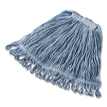 Rubbermaid Commercial Super Stitch Blend Medium Cotton/Synthetic Mop Head - Blue (6/Carton)