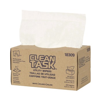 Sellars 1-Ply 9 x 10.25 Clean Task Utility Wipers - White (24/Carton)