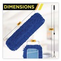 Mops | Gritt Commercial GRI17436T 36 in. x 5 in. Microfiber Head 40 in. to 72 in. Silver Aluminum Handle Dust Mop with Telescopic Handle - Blue (1-Kit) image number 4