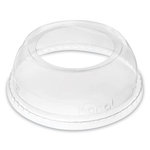 Cups and Lids | Karat C-KDL626-WH Plastic Wide Opening Dome PET Lids Fits 12 oz. to 24 oz. Cold Cups - Clear (1000/Carton) image number 0