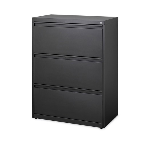 Office Filing Cabinets & Shelves | Alera 26140 30 in. x 18.62 in. x 40.25 in. Three Legal/Letter/A4-Size File Drawers Lateral File Cabinet - Black image number 0