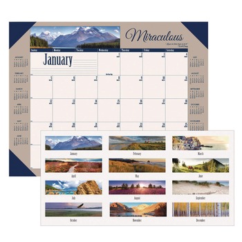 House of Doolittle Earthscapes 22 in. x 17 in. 12-Month (Jan-Dec) 2026 Recycled Monthly Desk Pad Calendar - Motivational Photos