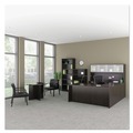  | Alera ALERL4319E Reception Lounge WL Series 24.21 in. x 24.8 in. x 32.67 in. Guest Chair - Black Seat/Back, Espresso Base image number 6