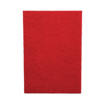 Boardwalk 20 in. x 14 in. Buffing Floor Pads - Red (10/Carton)