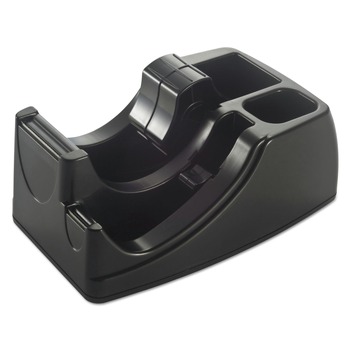 Officemate 1 in. and 3 in. Cores Recycled 2-in-1 Heavy Duty Plastic Tape Dispenser - Black