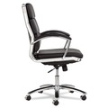  | Alera ALENR4219 Neratoli Series Supports Up to 275 lbs. Mid-Back Slim Profile Faux Leather Chair - Black Seat/Back, Chrome Base image number 2