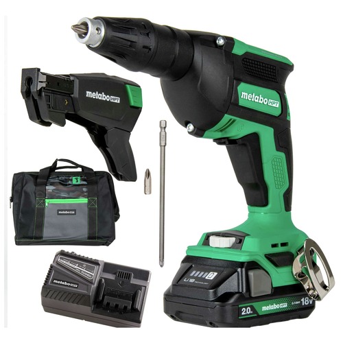 Metabo HPT Clearance | Metabo HPT W18DAQBM 18V MultiVolt Lithium-Ion Brushless Cordless Drywall Screw Gun Kit with Collated Screw Magazine (2 Ah) image number 0