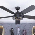 Ceiling Fans | Prominence Home 51479-45 52 in. Octavia Industrial Style LED Ceiling Fan with Light - Matte Black image number 2