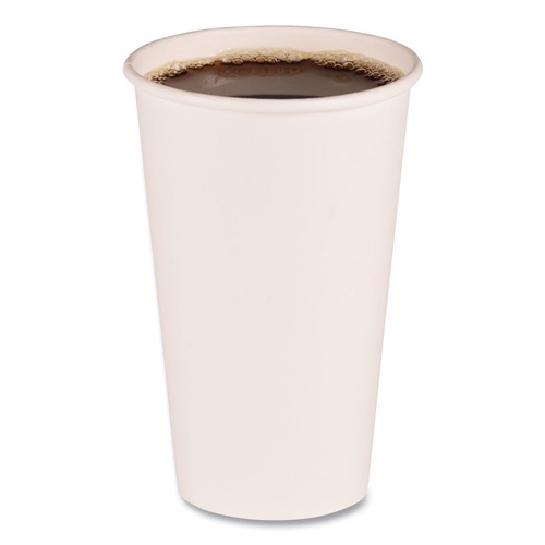  | Boardwalk BWKWHT16HCUP 16 oz. Paper Hot Cups - White (20 Cups/Sleeve, 50 Sleeves/Carton) image number 0