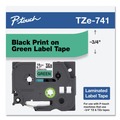 Bulk Savings Pricing 2 | Brother P-Touch TZE741 0.7 in. x 26.2 ft. TZe Standard Adhesive Laminated Labeling Tape - Black on Green image number 3