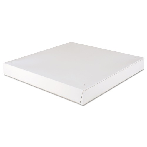 Food Trays, Containers, and Lids | SCT SCH 1450 16 in. x 16 in. x 1.88 in. Paper Lock-Corner Pizza Boxes - White (100/Carton) image number 0