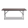 Office Jansan | Iceberg 55324 72 in. x 30 in. x 29 in. OfficeWorks Classic Wood-Laminate Rectangular Folding Table with Curved Legs - Walnut image number 1