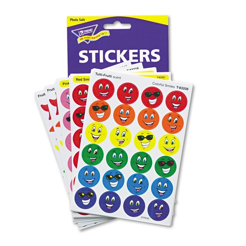 Office & Office Supplies | TREND T83905 Smiles and Stars Stinky Stickers Variety Pack - Assorted Colors (648/Pack) image number 0