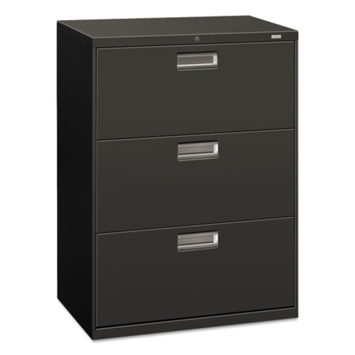 Office & Office Supplies | HON H673.L.S Brigade 600 Series 30 in. x 18 in. x 39.13 in. 3 Legal/Letter Size Lateral File Drawers - Charcoal image number 0