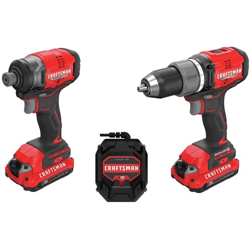 Combo Kits | Factory Reconditioned Craftsman CMCK211C2R V20 BRUSHLESS RP Lithium-Ion 1/2 in. Cordless Drill Driver and 1/4 in. Impact Driver Combo Kit (1.5 Ah) image number 0
