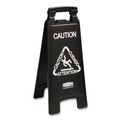 Office Jansan | Rubbermaid Commercial 1867505 Executive 2-Sided 10-9/10 in. x 26-1/10 in. Multi-Lingual Caution Sign - Black/White image number 2