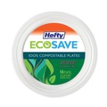 Food Service | Hefty RFP D71016 ECOSAVE 10.13 in. Diameter Plate Sugarcane Tableware - White (12/Carton) image number 1