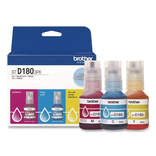 Ink & Toner | Brother BTD1803PKS 5000 Page-Yield INKvestment High-Yield Ink - Cyan/Magenta/Yellow (3/Pack) image number 0