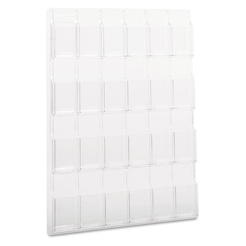 Safco 5601CL 30 in. x 2 in. x 41 in. 24 Compartments Reveal Literature Displays - Clear