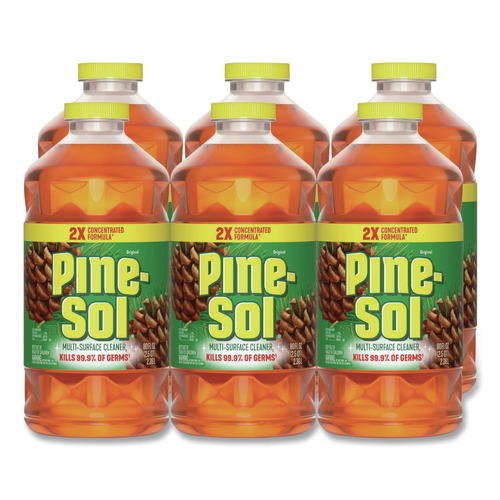 Cleaning & Janitorial Supplies | Pine-Sol 60160CT 80 oz. Concentrated Multi-Surface Disinfectant Cleaner - Pine Scent (6/Carton) image number 0
