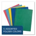 File Folders | Roaring Spring 54200 Accommodates (100) 11 in. x 8.5 in. Sheets Pocket Folder with Prongs - Randomly Assorted Colors (100/Carton) image number 2
