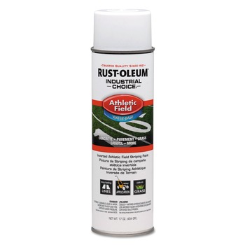 Rust-Oleum RST206043CT Industrial Choice 17 oz. Aerosol Can Athletic Field Inverted Striping Paint - Flat Athletic Inverted White (12/Carton)