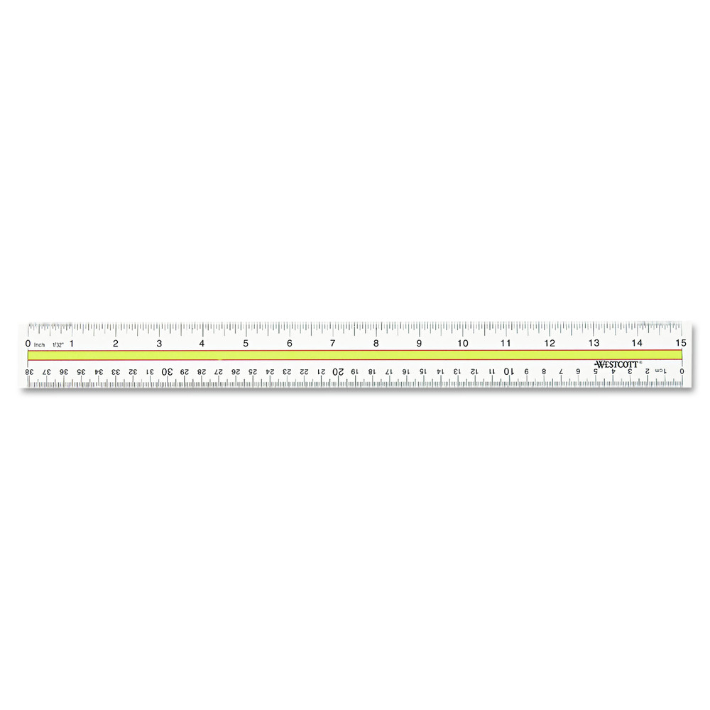 Westcott 15 in. Long Acrylic Data Highlight Reading Ruler with Tinted ...