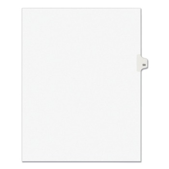Avery 11 in.x 8.5 in. 10-Tab Avery Style 59 Preprinted Legal Exhibit Side Tab Index Dividers - White (25/Pack)