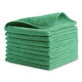 Cleaning Cloths | Rubbermaid Commercial 1820578 12 in. x 12 in. Microfiber Cleaning Cloths - Green (24/Pack) image number 0