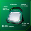 Work Lights | Metabo HPT UB18DDQ4M 18V MultiVolt 10000 Lumen Lithium-Ion Cordless LED Work Light (Tool Only) image number 3
