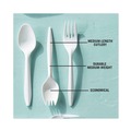 Cutlery | Pactiv Corp. YFWQWCH Fieldware Mediumweight Spork Cutlery - White (1,000/Carton) image number 4