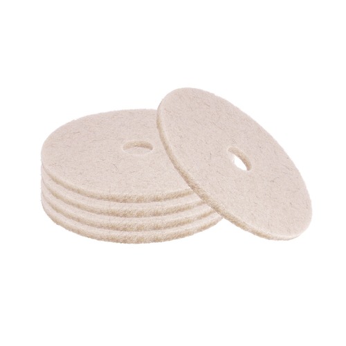 Cleaning & Janitorial Accessories | Boardwalk BWK4017NHE 17 in. Hog Hair Burnishing Pads - Natural (5-Piece/Carton) image number 0