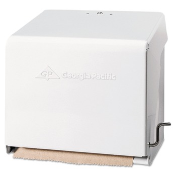 PAPER AND DISPENSERS | Georgia Pacific Professional 56201 10.75 in. x 8.5 in. x 10.6 in. Universal Crank Paper Towel Dispenser - White