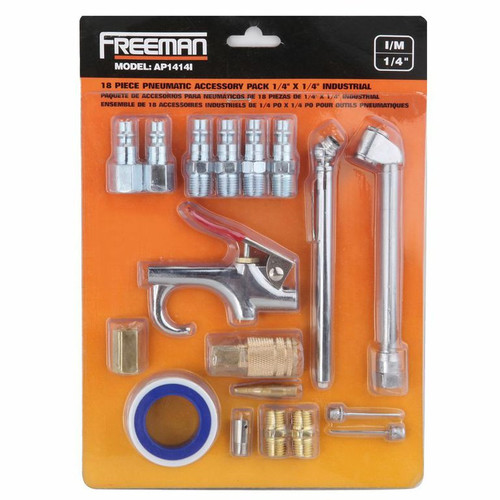 Air Tool Adaptors | Freeman AP1414I 18-Piece 1/4 in. x 1/4 in. Industrial Accessory Pack image number 0
