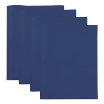 REPORT COVERS AND POCKET FOLDERS | Universal UNV20552 10-Piece/Pack Plastic 2-Pocket 3-Fastener 100-Sheet Capacity Report Covers - Royal Blue