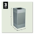 Trash & Waste Bins | Rubbermaid Commercial FGSC14EPLSM 16 gal. Designer Line Silhouettes Steel Waste Receptacle - Silver Metallic image number 1