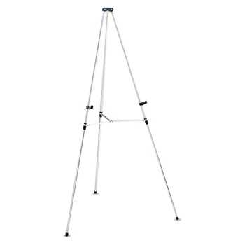 Quartet 38 in. - 66 in. High Lightweight Aluminum Telescoping Tripod Easel - Silver
