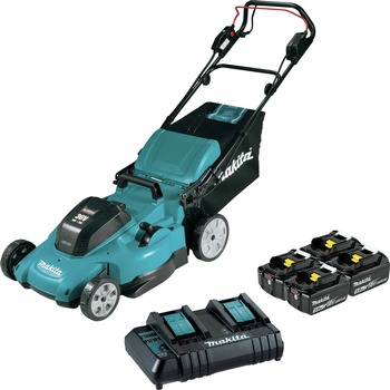 Factory Reconditioned Makita 36V (18V X2) LXT Brushed Self‑Propelled Lithium-Ion 21 in. Cordless Lawn Mower Kit with 4 Batteries (5 Ah)