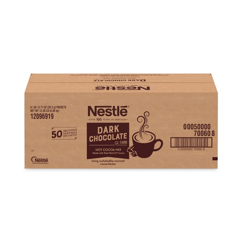 Beverages & Drink Mixes | Nestle 12096919 0.71 oz Hot Cocoa Mix Packet - Dark Chocolate (300/Carton) image number 0